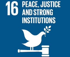 SDG poster for Peace, justice and strong institutions