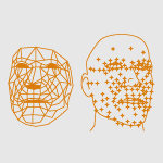 A 3D representation of how technology can map the features of a human face.