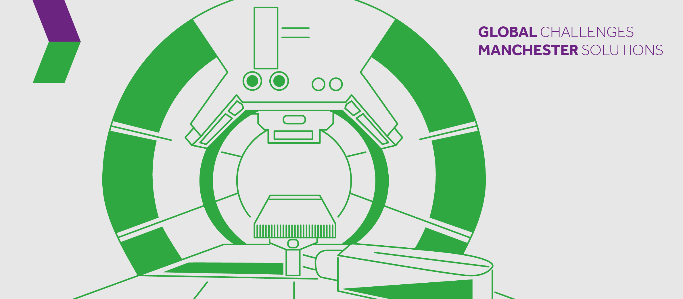 A complex gantry machine used to treat cancer at The Christie Hospital in Manchester.