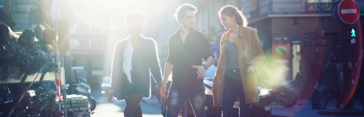 French students in street