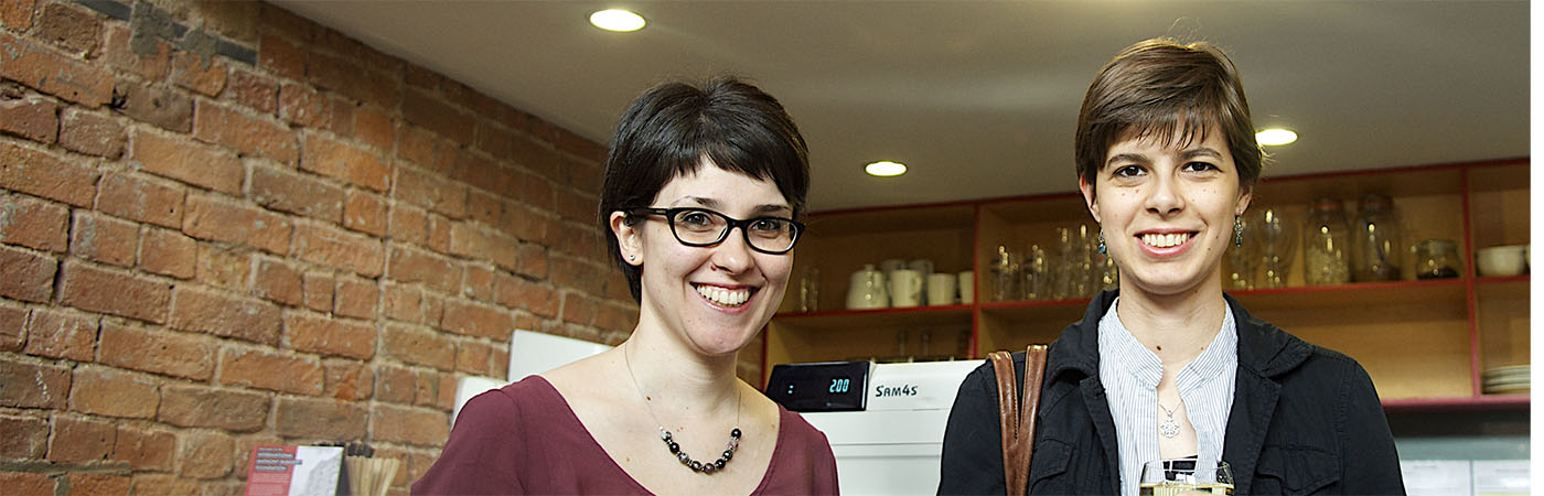 Two Italian women at the university