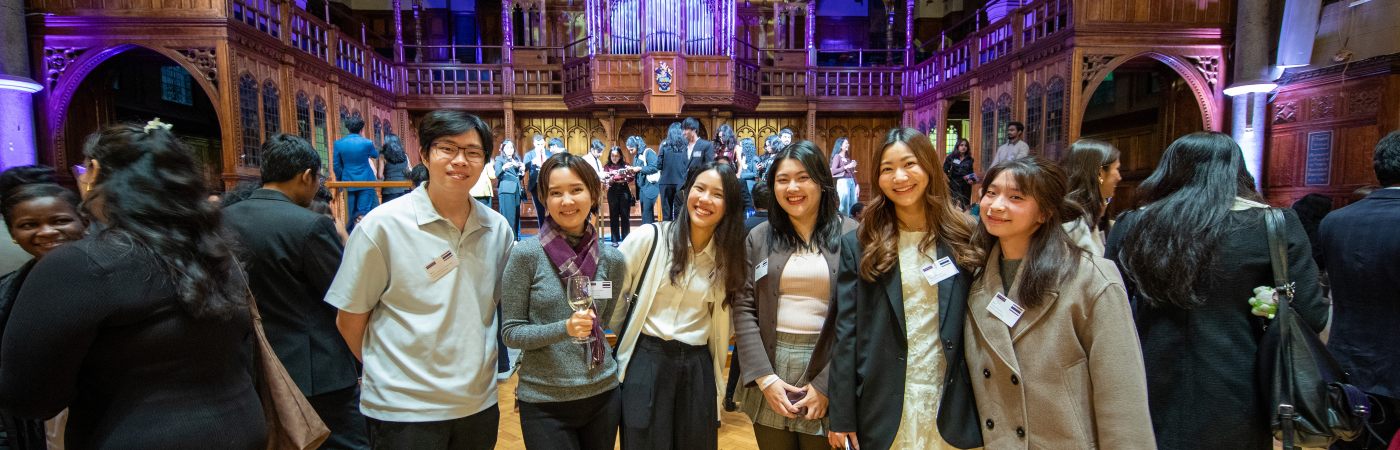 International scholarship students at an event on campus.