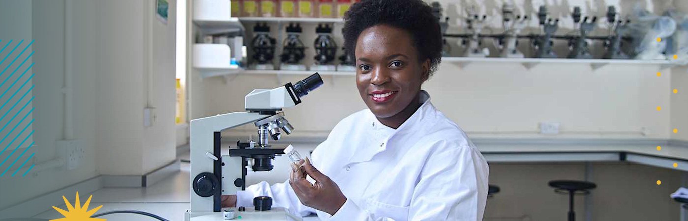 Scientist smiling at camera