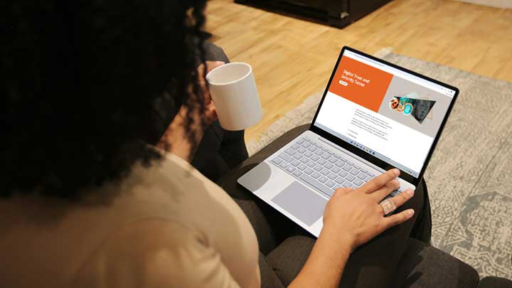 a person looking at a laptop