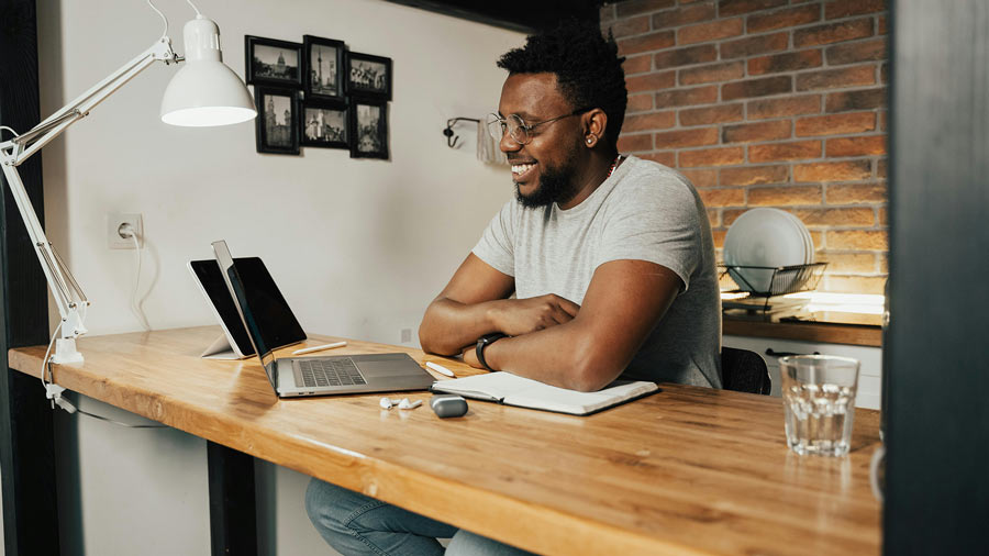 Man on a computer