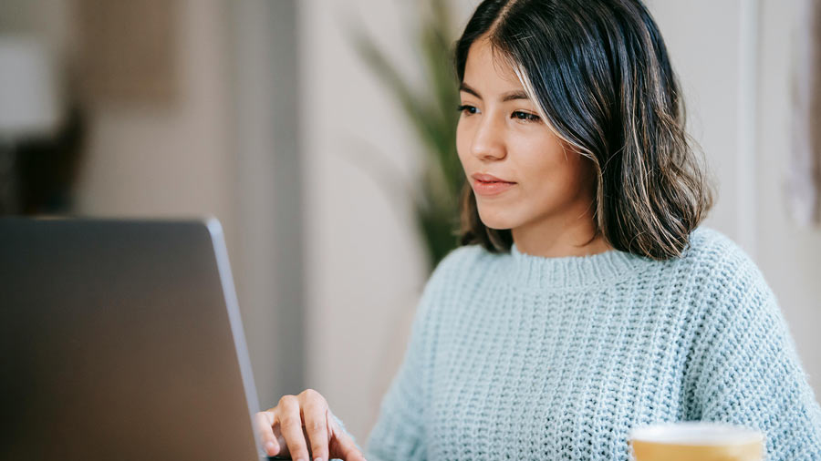 Woman on a laptop