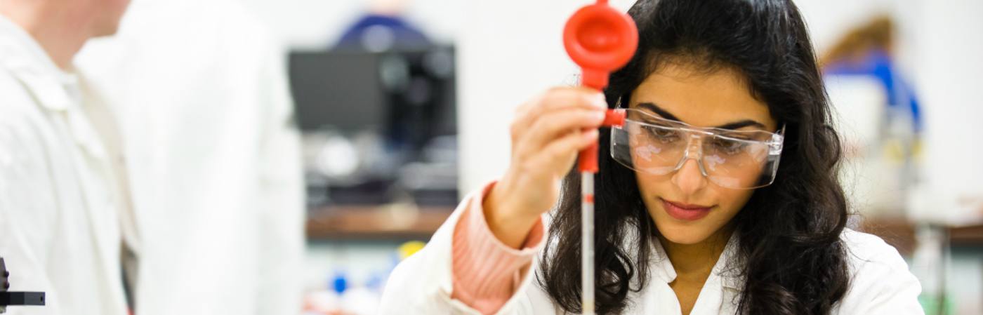 Student working in chemical engineering lab
