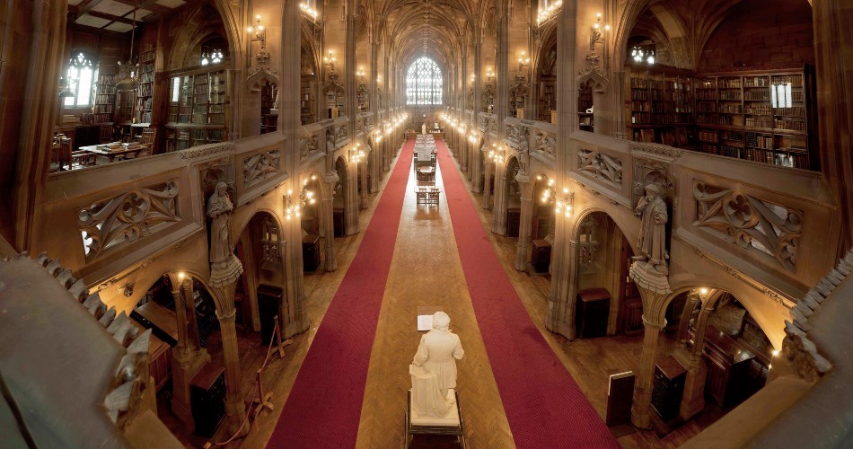 John Rylands Library, the third largest academic library in the UK.