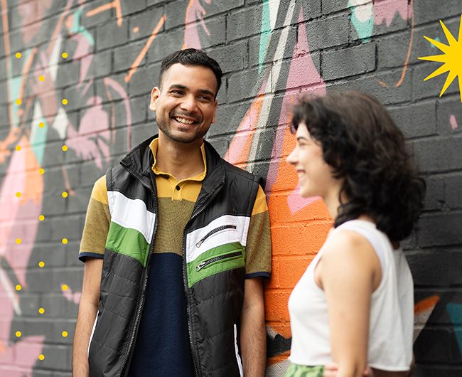 Two students chatting