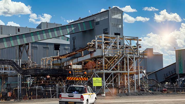 Processing plant at an African diamond mine.