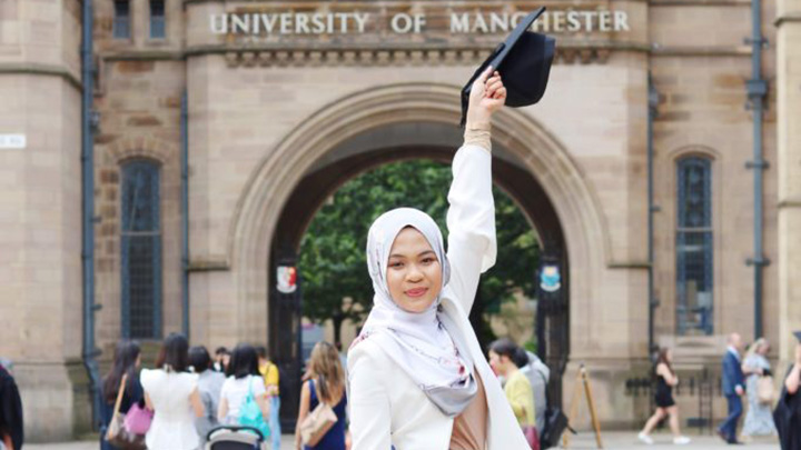 Huda at her graduation.