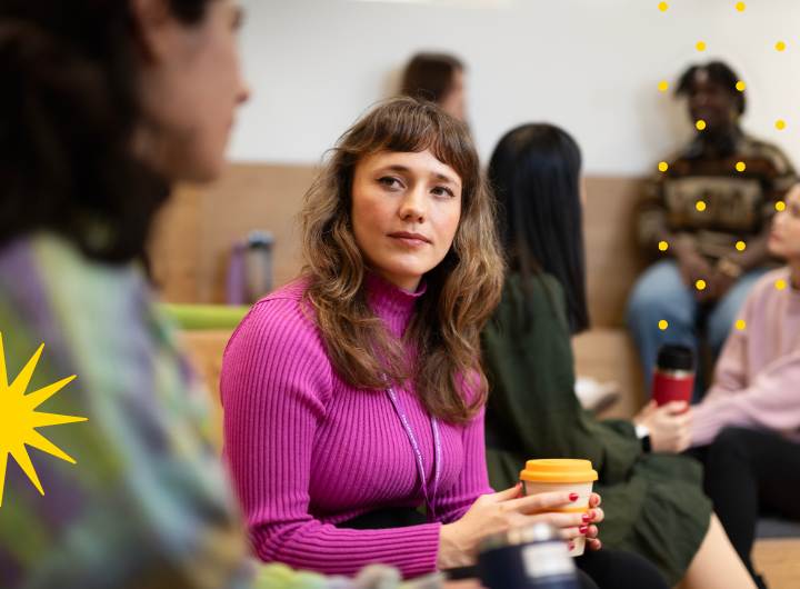 Female student with coffee