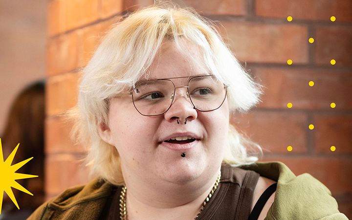 Trans student with septum piercing