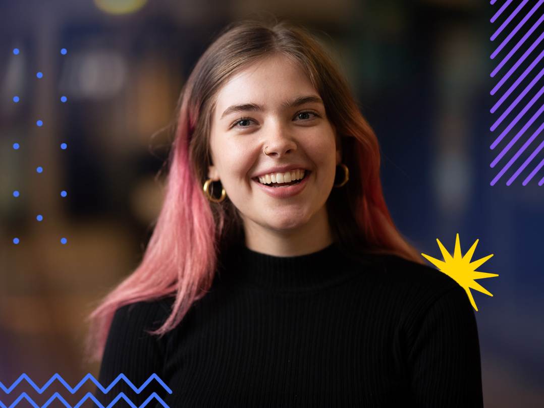 Female student smiling
