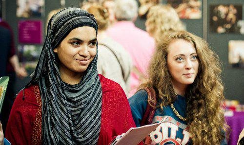 International students at an event